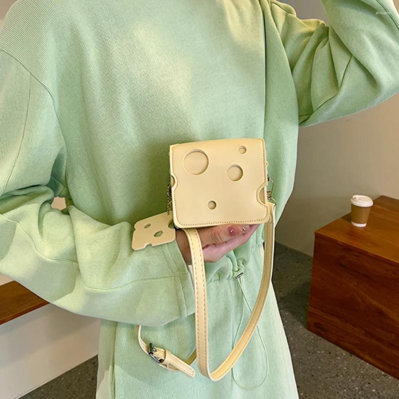 2025 NEW Bag Fashion Mini Women Mobile Phone Pouch Cheese Shaped Messenger Crossbody Handbags Small Square PU Leather For Girl Purse zhanyishengli