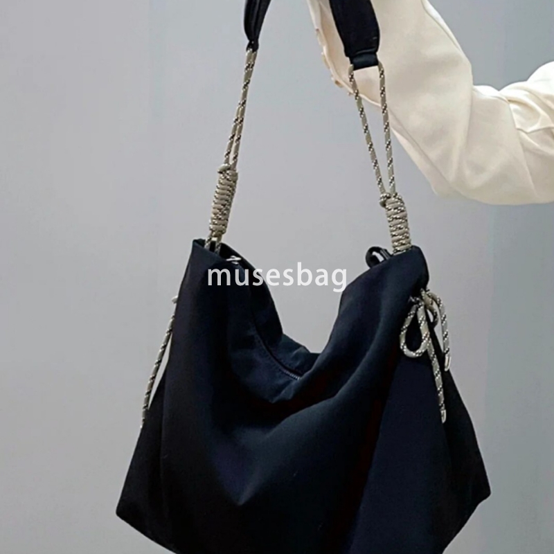Designer Bag Academy Style Oxford Cloth Large Capacity Casual Knot Adjustable Japanese Tote Bag Single Shoulder Crossbody Bag