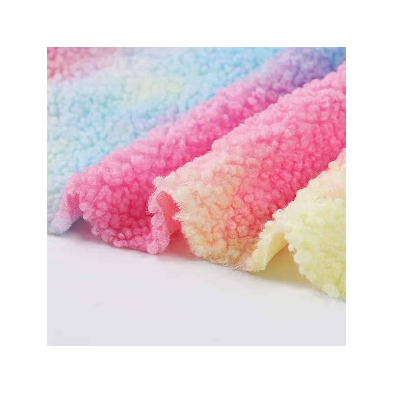 45x50cm Altai Thickened Granular Big Plush Fabric Autumn Winter Tie-Dye DIY Coat Toys Clothing Lining Teddy Cashmere Fabric smile