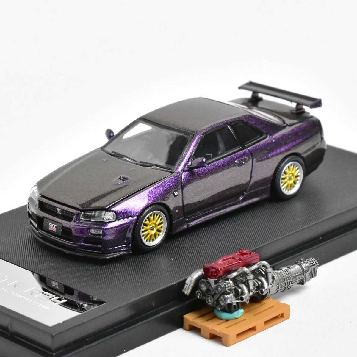 Cars Diecast Model Cars CoolART CA 1 64 GTR R34 die-casting model car d240527