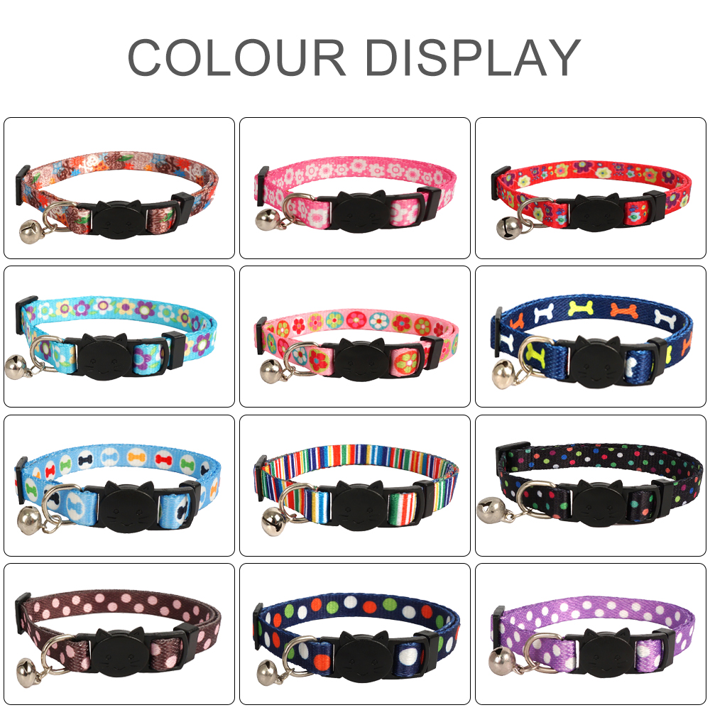 Cat Collars Breakaway with Bell-Cat Safety Collars for Boys & Girls-Safety Buckle Kitten Collar for Pet Supplies,cat Accessories