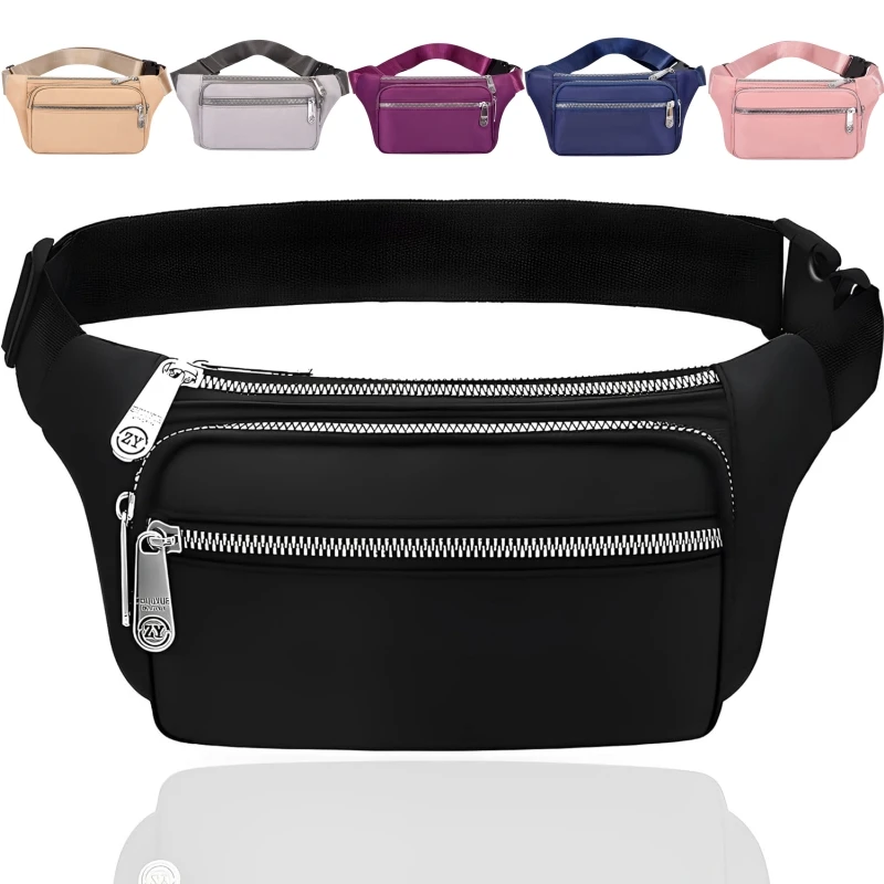 Fanny Waist Bag Waterproof Pack Running Waist Pack Bag Adjustable Belt Waistpacks For Men And Women Outdoor Sport Hiking ddmysmile Travel Smile