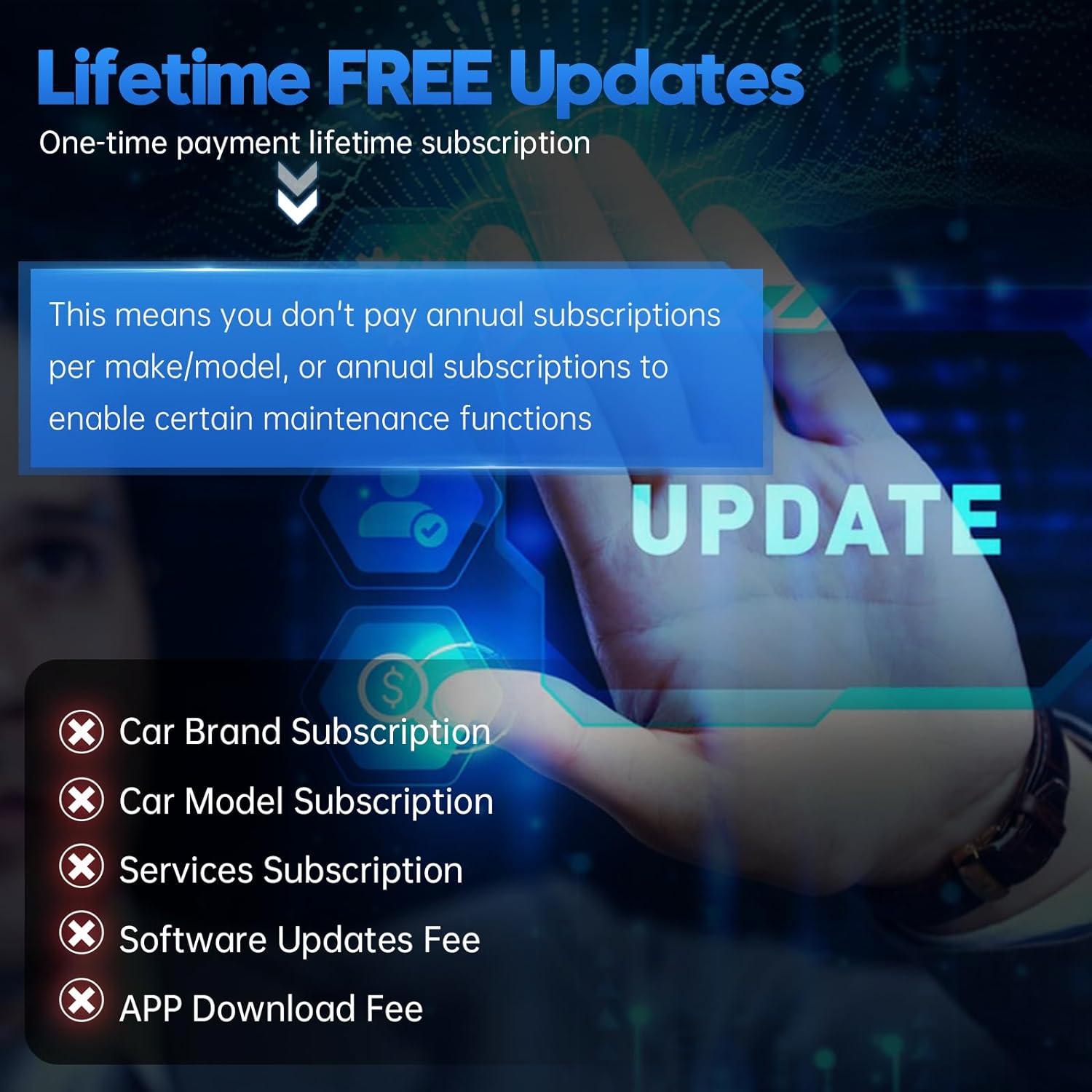 XTOOL Anyscan A30 OBD2 Bluetooth Diagnostic Tools works Android & IOS With Bidirectional Code Reader added CAN FD Free Update