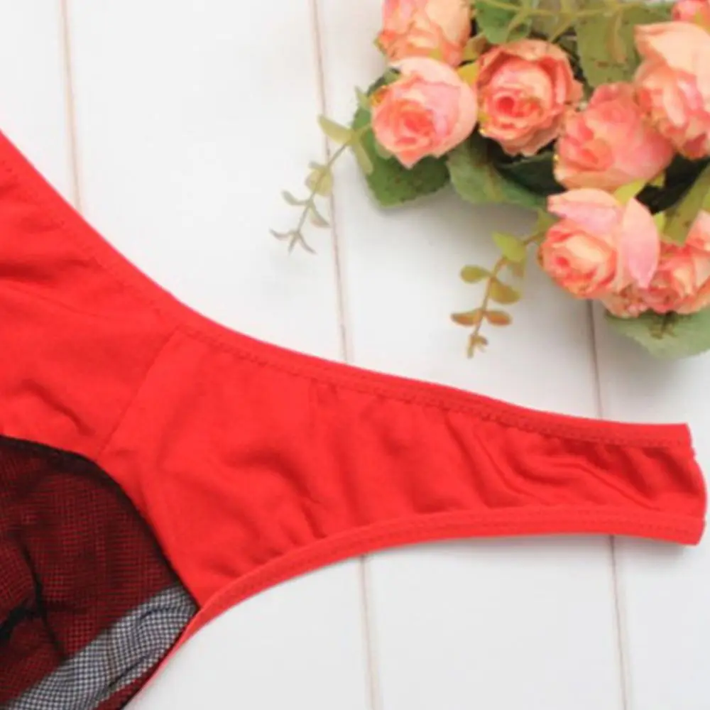 Thongs Mesh Men Sexy Black Red G-strings Sexy Men's Underwear Mesh Transparent Breathable Briefs T Back Thong Tanga Panties smile 's