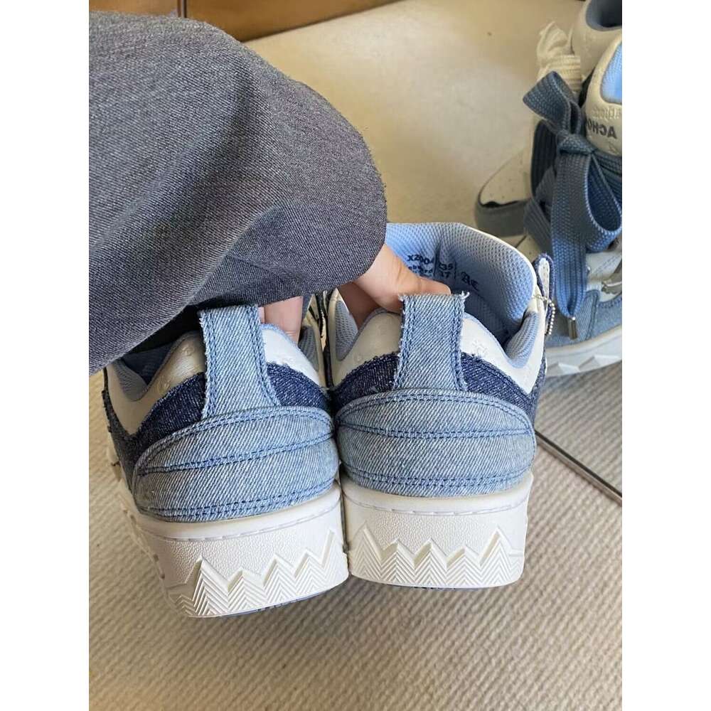 Ddmyoutdoor Spring New Thick Soled All Match Casual Sneakers Female National Trend Niche Denim Blue Couple Bread Shoes Male Outdoor
