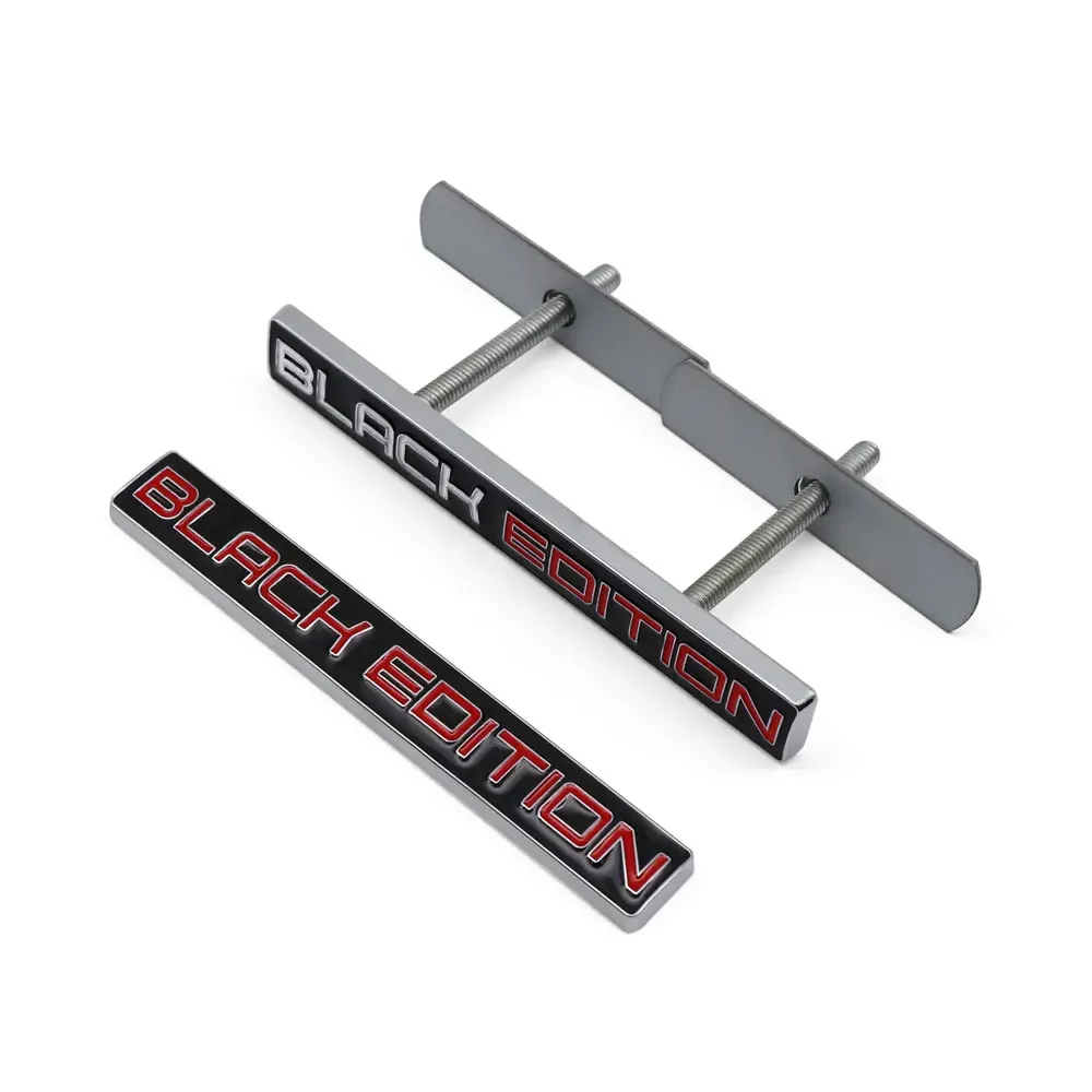 EDITION 3D Black/Red Metal Car Front Grille Metal Badge Emblem Decal Car Front Emblem Badges Nameplate Car Accessories smile