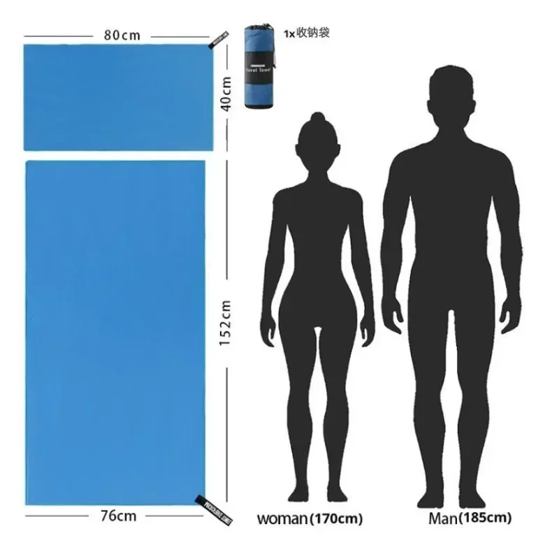 Sports Towel Quick-Drying 40X80/76X152cm Microfiber Sports Towel Beach Swimming ddmysmile Towel Double-Sided Absorbent Towels Smile