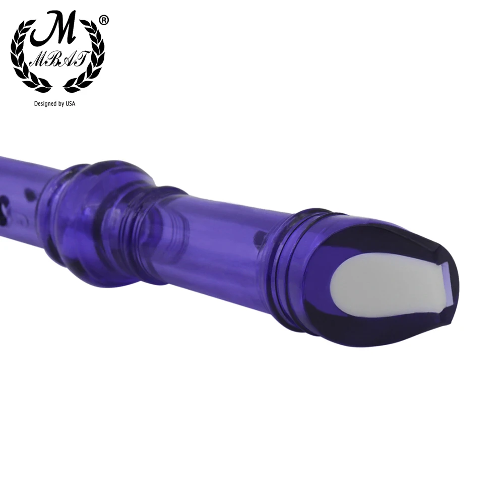 MBAT Removable Flute M ABS Treble clarinet Soprano Recorder Woodwind Musical instrument Rainbow Seven colors With Cleaning Rod smile