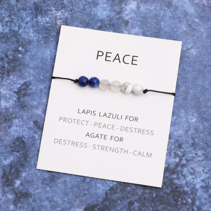 Lazuli Bracelet Lapis Natural Lapis Lazuli Healing Calming Bracelet Peace Jewelry ddmysmile Women Men Crystal Healing Bracelet Gift Smile