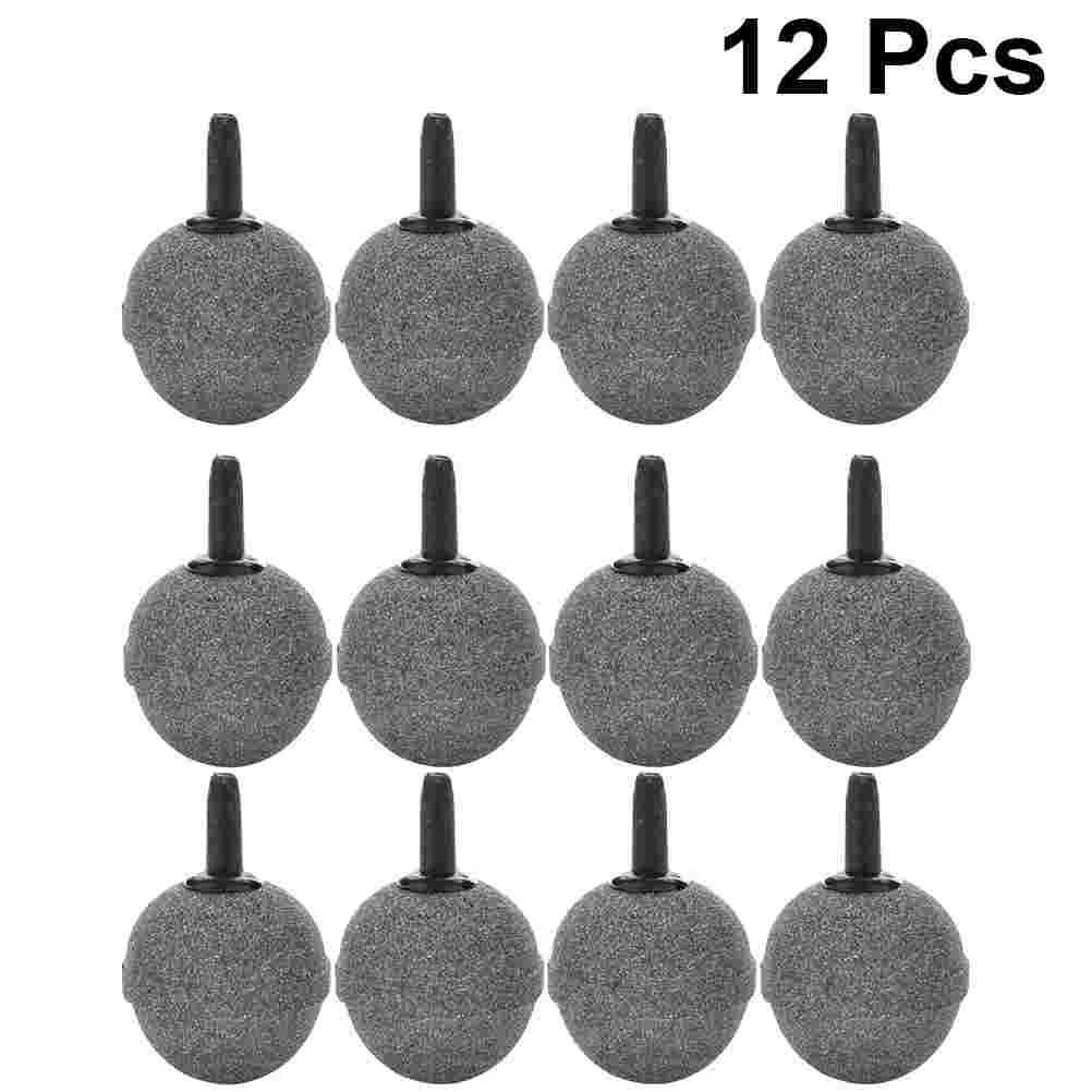 12Pcs 20 x20mm Round Air Stone Mineral Bubble Diffuser Airstones for Aquarium Fish Tank Pump and Hydroponics