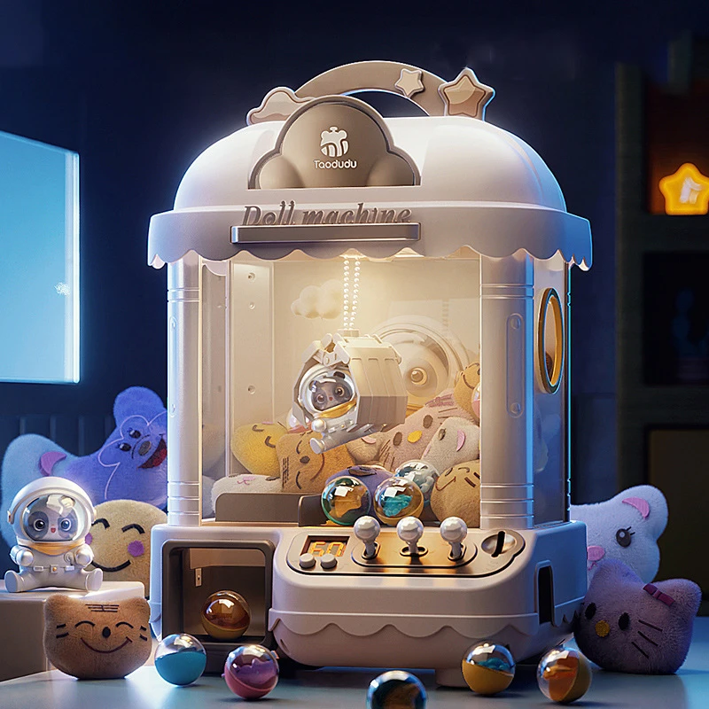 DIY Doll Machine Kids Coin Operated Play Game Remote Control Counting Mini Claw Catch Toy Crane Machines Music Doll Kid Toy Gift
