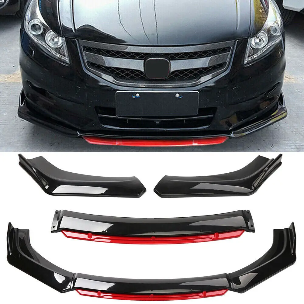 Car Front Bumper Lip Auto Chin Spoiler Splitter Diffuser Body Kits Scratch Trim Air Dam For Honda Accord 8th 2008-2010