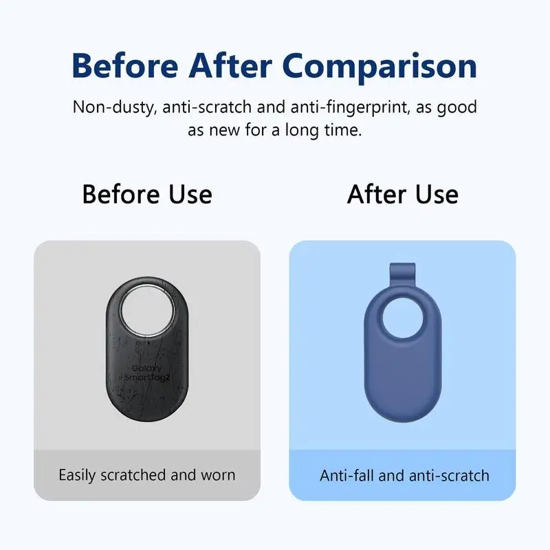 For Silicone SamsungGalaxy Cover SmartTag2 Locator Case Anti-lost Keychain Protect Sleeve For SmartTag2 Locator Accessories smile