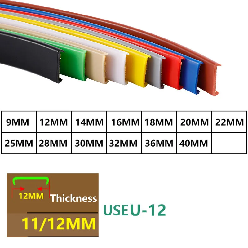 U-Shaped Seal Strip 1M Self-Adhesive TPE Edge Banding Sealing Tape For Furniture Cabinet Desk Table Edge Guard Protector smile