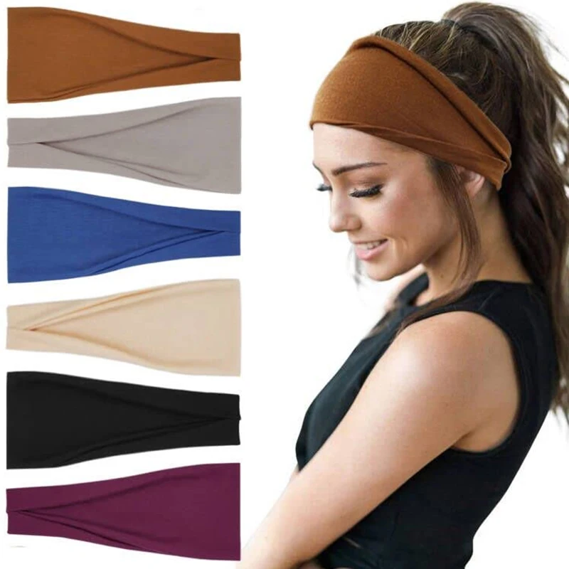 Yoga Turban Women Elastic Hair ddmysmile Band Headband Sports Headbands Headwrap Elastic Sports Headband Unisex Sport Sweat Sweatband Smile