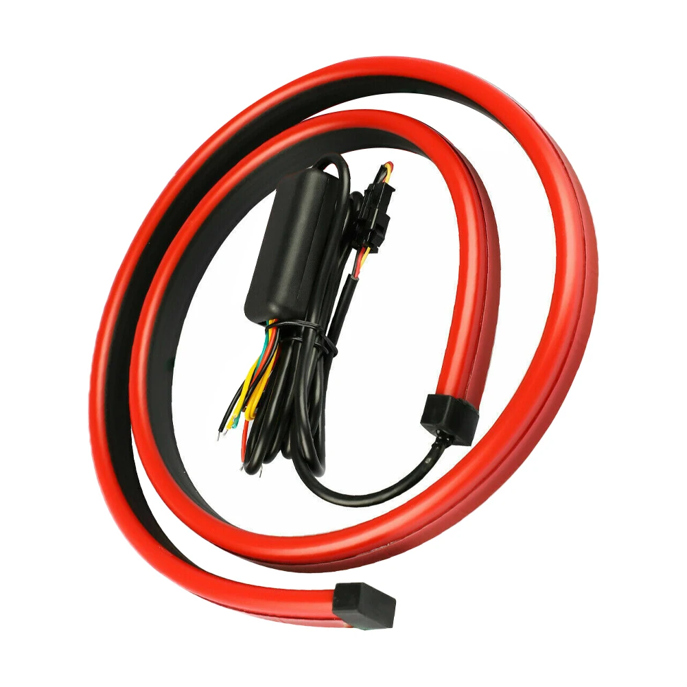 100/90cm Car Styling CarRear Additional Stop LED Lights With Turn Signal Running Light Unverisal Auto Brake Flexible Strips