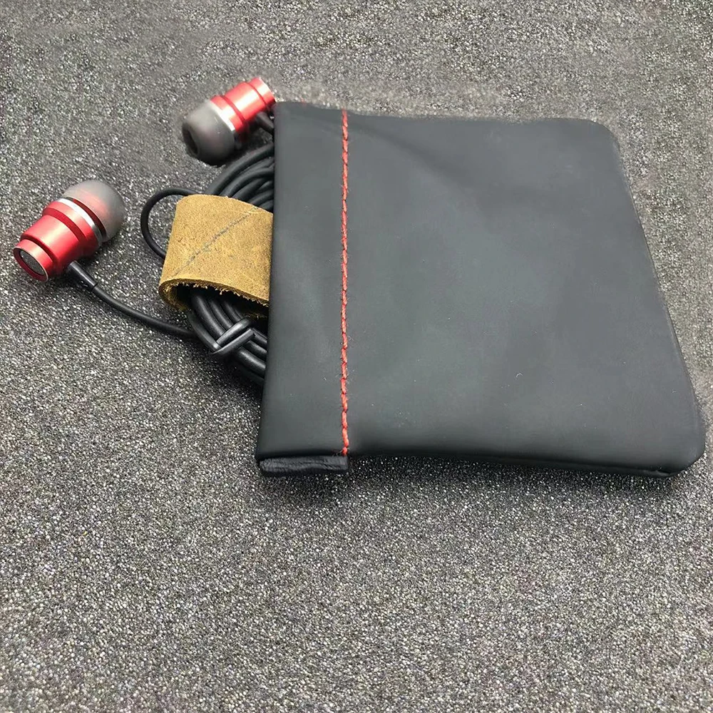 Leather PU Earphone Bag ddmysmile Earphone Case Headset Carrying Pouch Store Headphone Package Headset Accessorie Smile