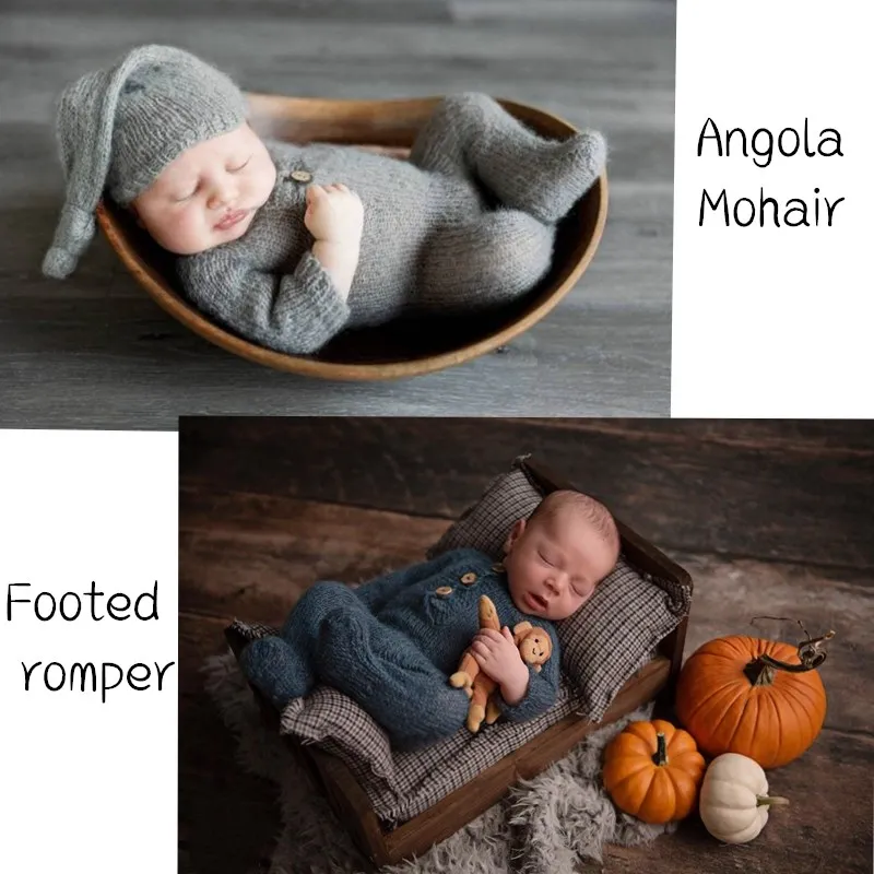 Mohair Footed Angola 2023 Romper For Newborn ddmysmile Photography Props,Baby Handmade Outfits Photo Props Smile
