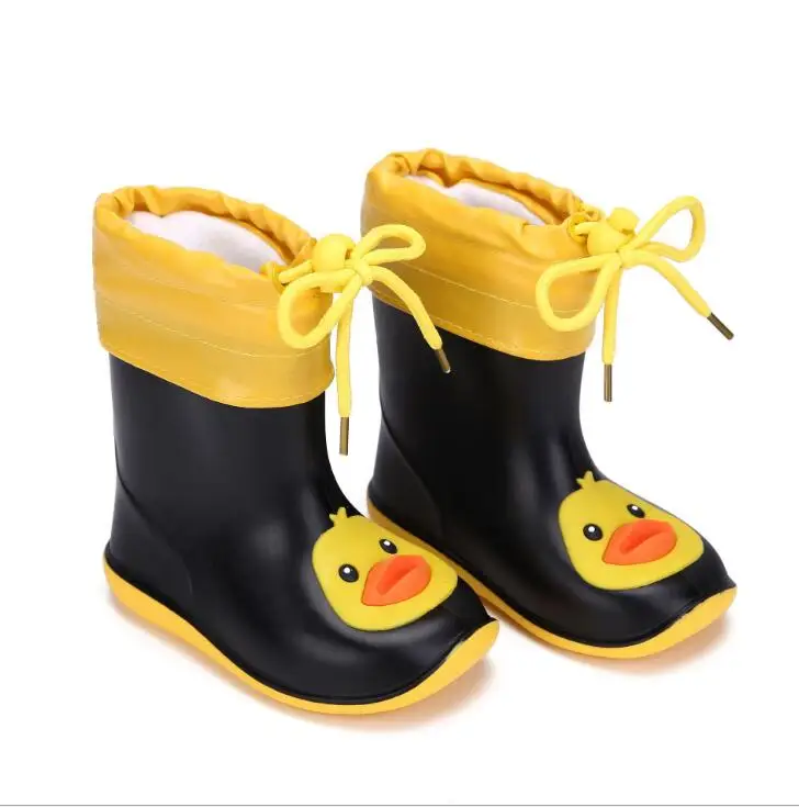 Rain Boots New 2020 Kids Girl Cute 3D Dinosaur Children's Boys Boots Plush Warm Ankle PVC Waterproof Baby Water Shoes Rainboots smile