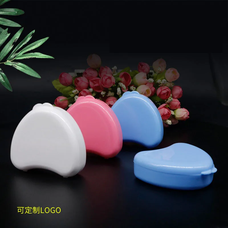 Teeth Storage Dental 50pcs Box Heart Shaped Denture Orthodontic Retainer Portable Molar Braces Box 3 Colors Dentistry Tool smile