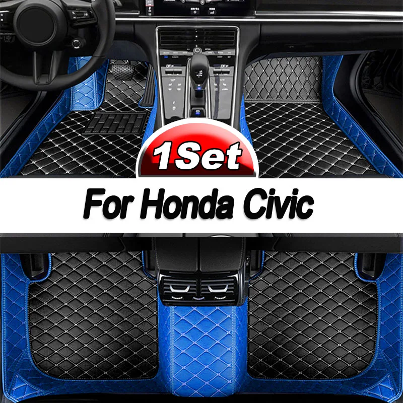 for mats floor Car Honda Civic 2016 2017 2018 2019 2020 2021 2022 Custom auto foot Pads automobile carpet cover smile