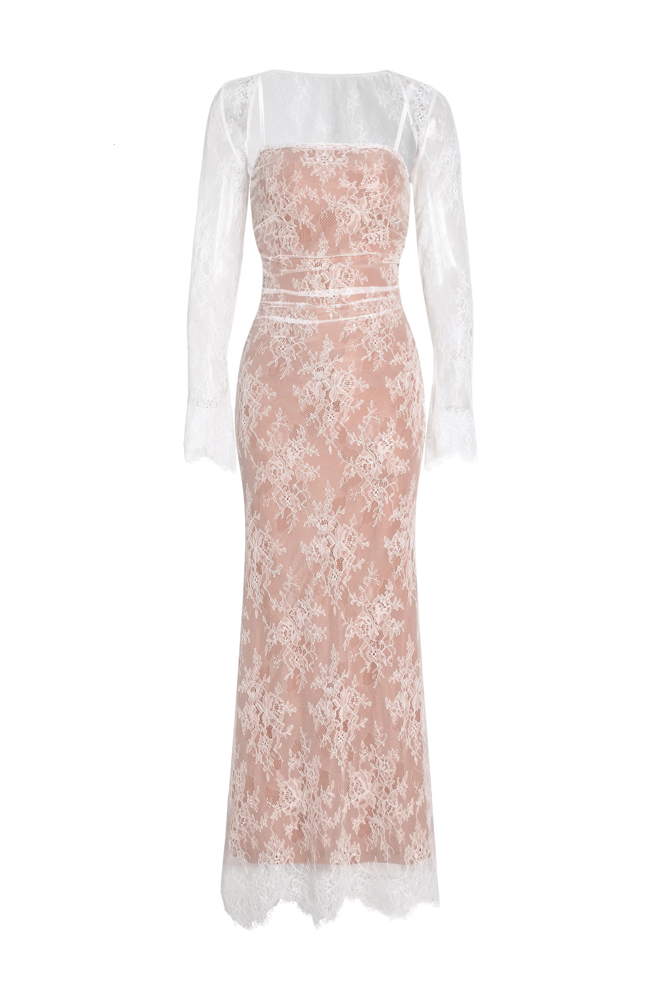 Mingmingxi Maxi Women Clothing Dresses Lace Up White Wedding Events Dress Elegant Lae Detachable Cape Party Dresses 240518