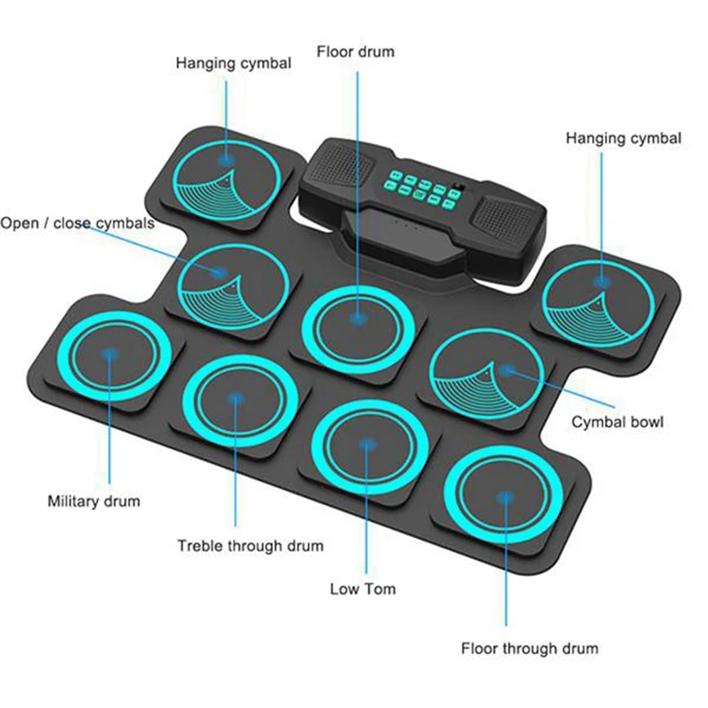 MIDI Sets Electronic Drum Drum Pad ddmysmile Parts 9 Drum Pads Beginner Practice For Playing Games Smile