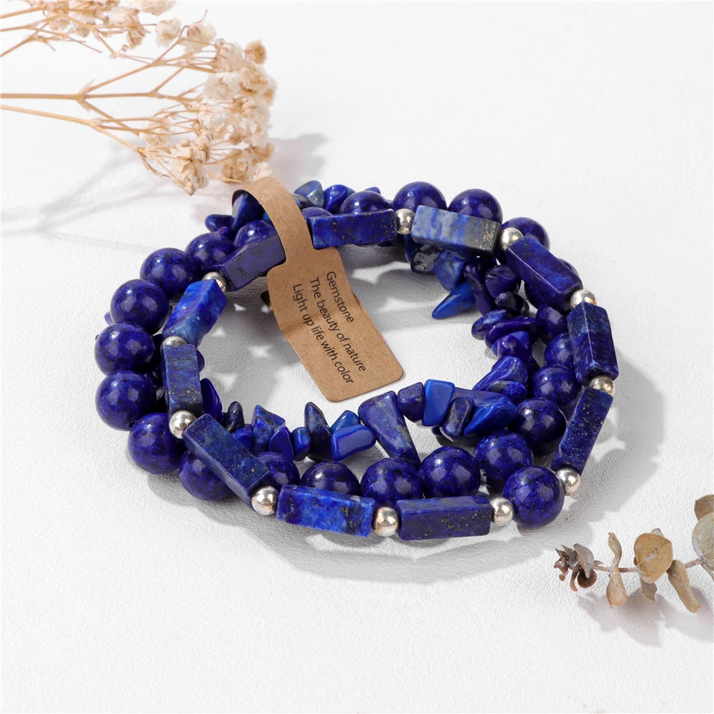 Bracelets White Opal Stone Natural Stone Gravel Stone Square Round Shape Beaded Bracelets Women Vintage Energy Healing Jewelry smile