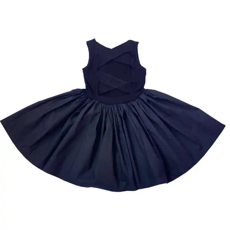 Young Girls Elegant Goth Dresss Black Sleeveless Tutu Dress Backless Off Shoulder Party Kid Dresses 4 5 6 8 9 10 11 12 Years Old 240527