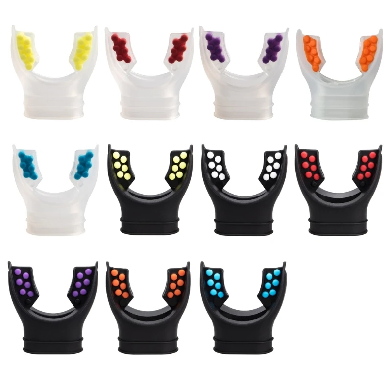 With Silicone Snorkel Mouthpiece Small Dots Comfortable Diving Regulator Mouthpiece Cover Octopus Holder Retainers smile