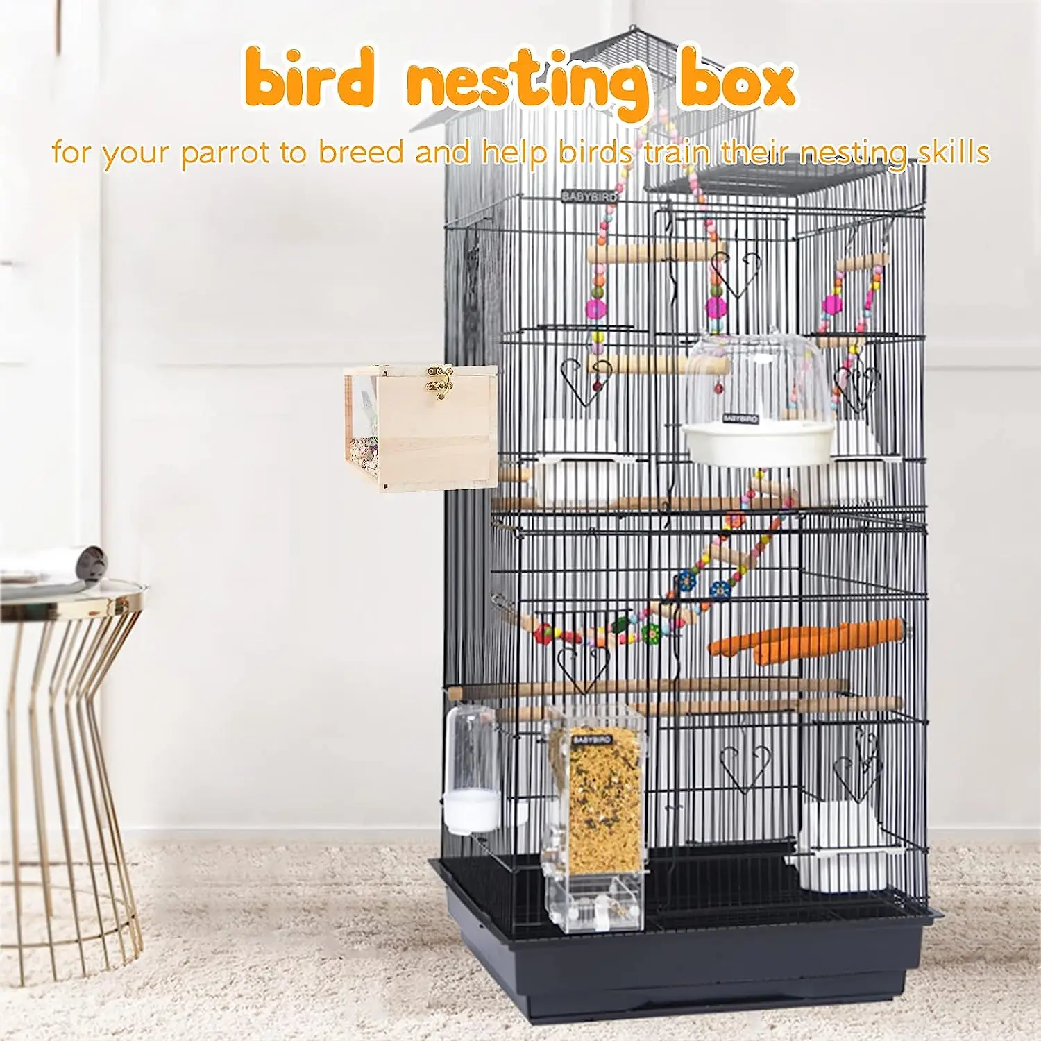 Transparent Design Parakeet atiel Bird House Nest new Easy to 2025 Clean Parrot House Smooth Edges Parakeet Nesting Box Bird Supplie