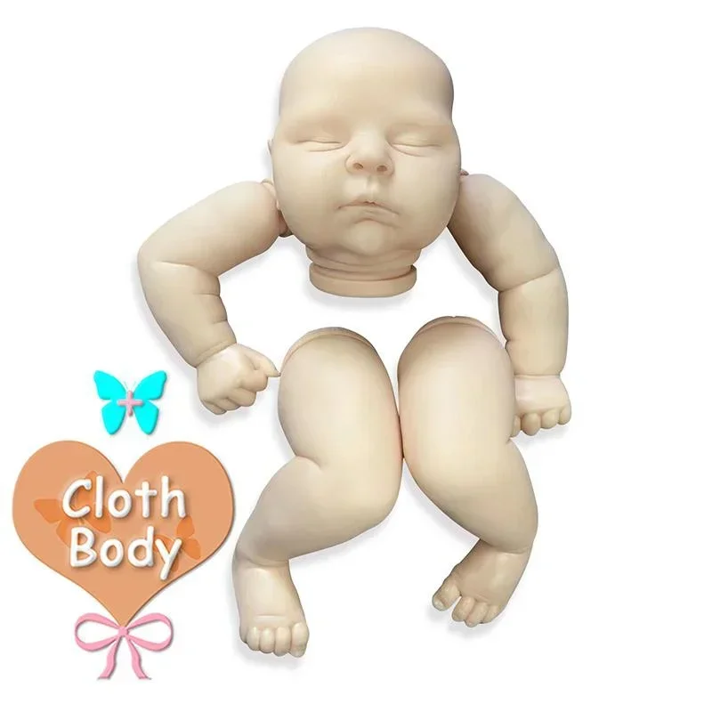 21inch unpainted Reborn Doll Parts Peaches Cute Baby 3D Painting with Visible Veins Cloth Body Included
