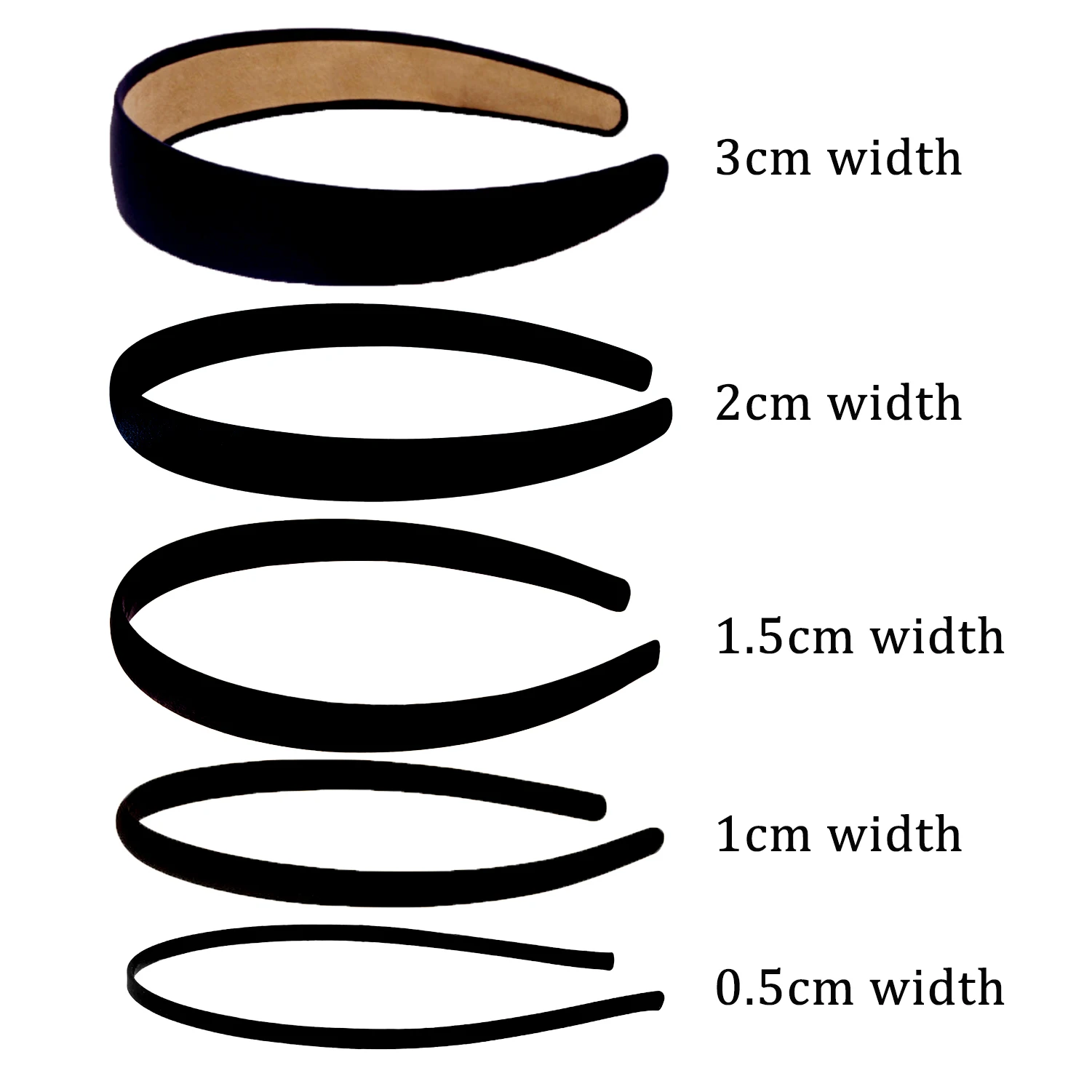 Wide Black Headband Simple Girl Women Black White ddmysmile Wholesale DIY Craft Material Cloth Headband Semi-Finished Hair Accessories Smile