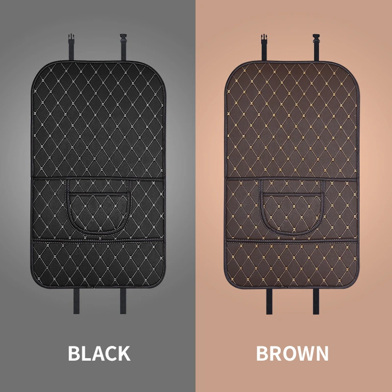back Car Anti Seat Kick Pad Protector Cover Car Interior Accessories Waterproof Anti Dirty Mat PU Leather Cover Protector Mat smile