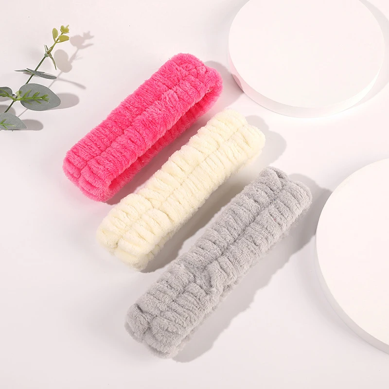 Face For Headbands Wash Women Coral Fleece Hair Bands Cuff Waterproof Bands Absorbent Wristbands Head Band Hair Accessories Set smile