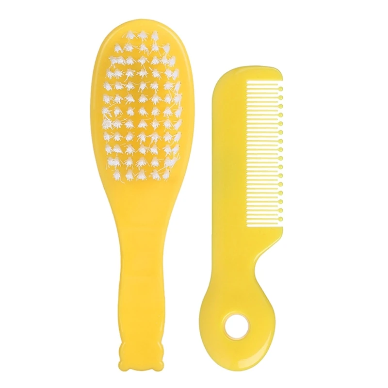 Soft Hair Brush & Comb Set Finest Bristles Baby Hair Brush Infant Body Massage Brush Bathtub Soothing Brush Travel Gear