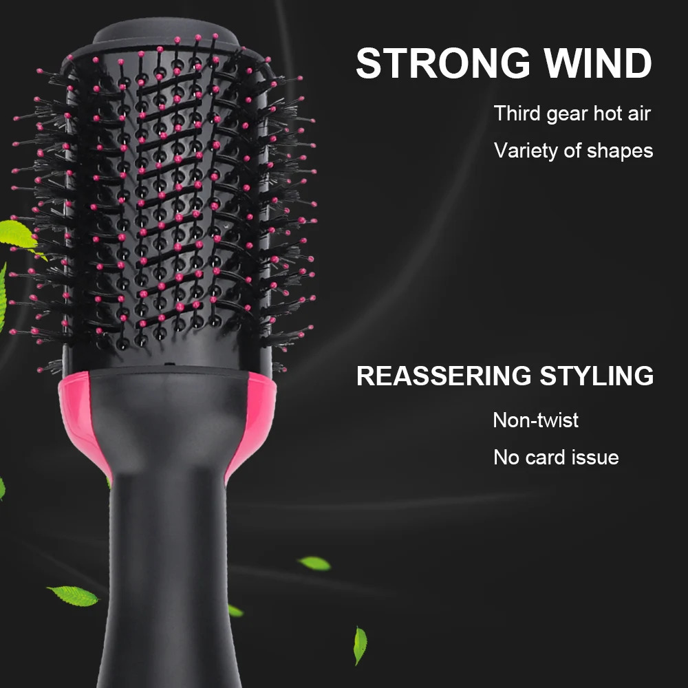 1000W Hair Dryer Air Brush Styler and Volumizer Hair Straightener Curler Comb Roller One Step Electric Ion Blow Dryer Brush 240527