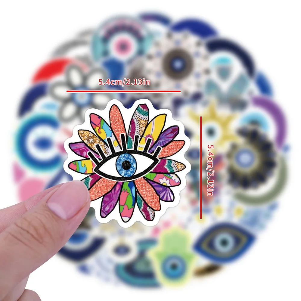 Evil Graffiti 10/60Pcs Eye Stickers Skateboard Guitar Laptop Motorcycle Lage Bike Car Phone Cool Sticker Kid Toy smile