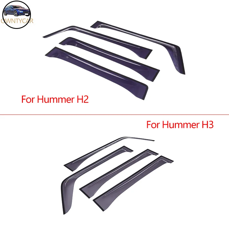 H2 H3 Hummer For 2003-2009 ABS Car Exterior Visor Vent Shades Window Sun Rain Guard Deflector Car Accessories smile