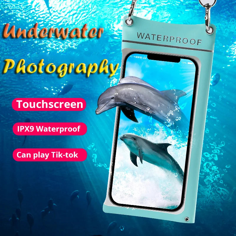 Touchscreen Waterproof Swimming Bag Beach Phone Case Cover River Trekking Boating Phone Bag Snorkelling Diving Water Sport Bag smile