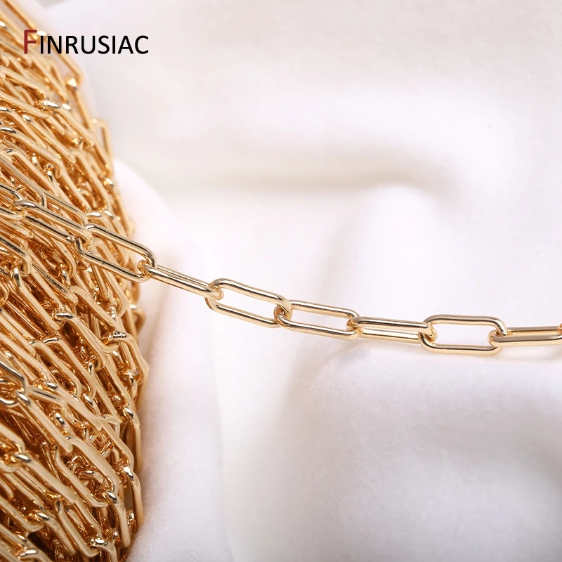 Plated Gold 14K Real Brass High Quality Chains For Jewelry Making DIY Necklace Earrings Bracelets Component Chains Wholesale smile