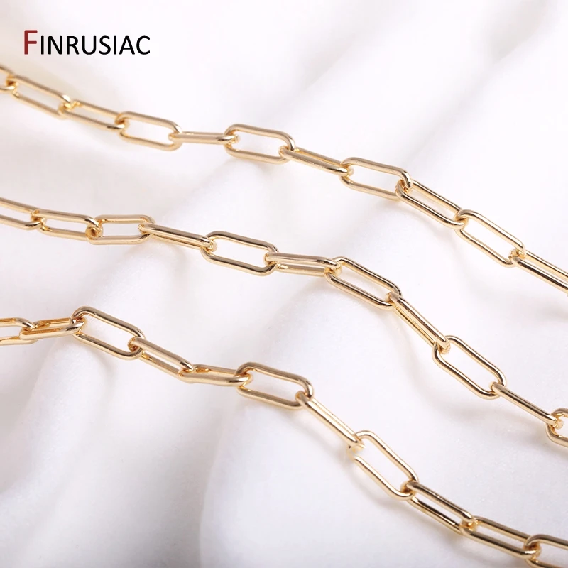 Plated Gold 14K Real Brass High Quality Chains For Jewelry Making DIY Necklace Earrings Bracelets Component Chains Wholesale smile