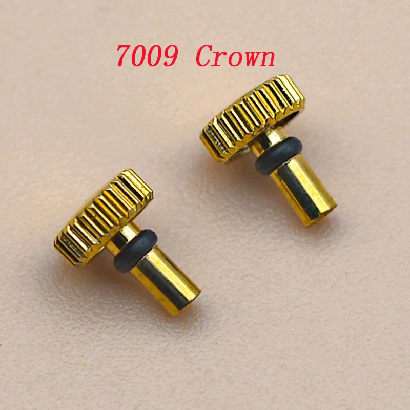Gold ddmysmile 2Pcs 7009 Sier Watch Crown Fits Nh35 Nh36 7S 4R Movement For Seiko 7009 Watch Case Modified Repair Spare Parts Smile