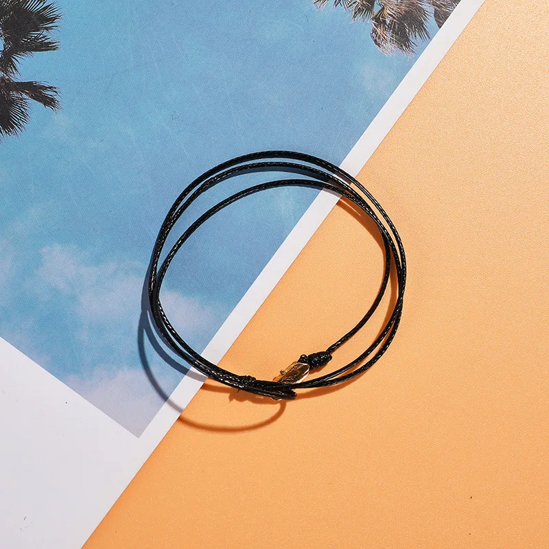 2023 Trendy Layered Wax Rope Thread Bracelet Men Women Lobster Wrap Surfer String Bracelet For Men Jewelry Pulseras Hombre