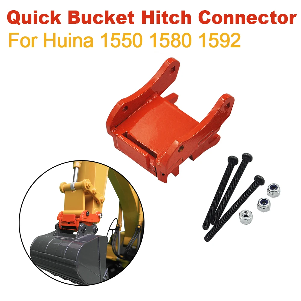 Huina Excavator Quick Hitch Connector Bucket Changer Full Metal For 1550 1580 1592 1/14 RC Excavator Metal Bucket Parts