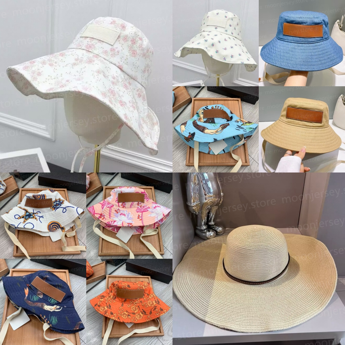Fashion Designer Bucket Hats for Women Luxury Women's Fragmented Flowers Fisherman Caps Summer Beach Wide Brim Hats 27501 23371 22989