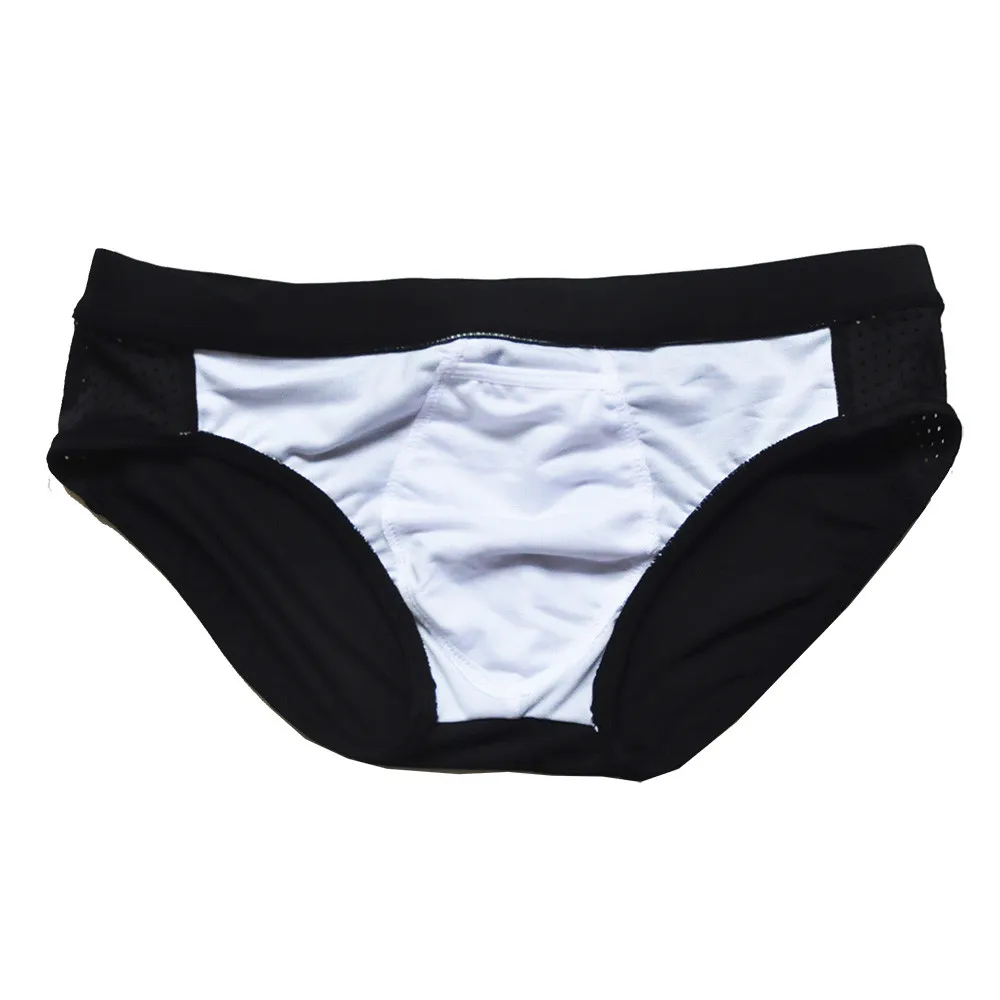 Men's Swimwear Sexy Slip Bikini Swim Briefs for Men Low Waist Black Men Shorts Mesh Cord Surf Beachwear