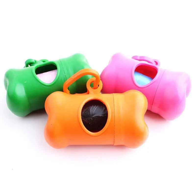 Waste Dog KOMMILIEF Portable Bag Dispenser Plastic Garbage Bag For Dogs Pet Waste Poop Bag Dispenser With 15pcs Garbage Bag smile