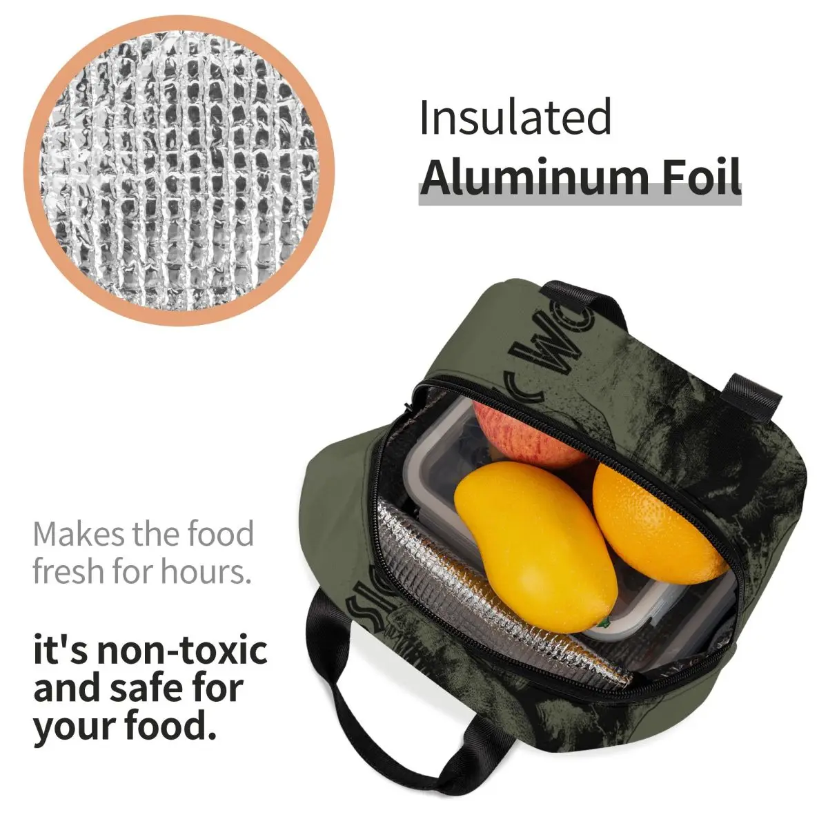 The Jurassic Park On Prowl Insulated Lunch Bag Leakproof Reusable Cooler Bag Tote Lunch Box Beach Picnic Men Women smile