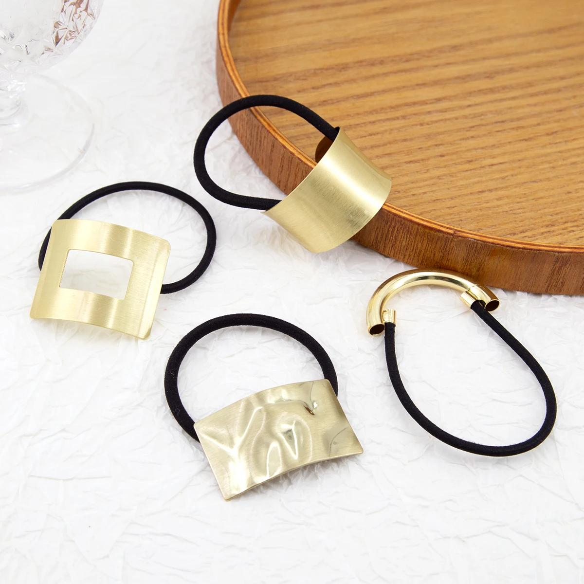 New Korea Women Hair Ropes Metal Hair Bands Ponytail Holder new Rubber Band Gum for 2025 Hair Ties Scrunchies Hairband Hair Accessories